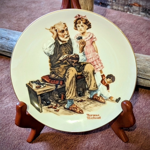 1982 Norman Rockwell International Collectors Set Of 4 Porcelain Plates In Box - Picture 3 of 12